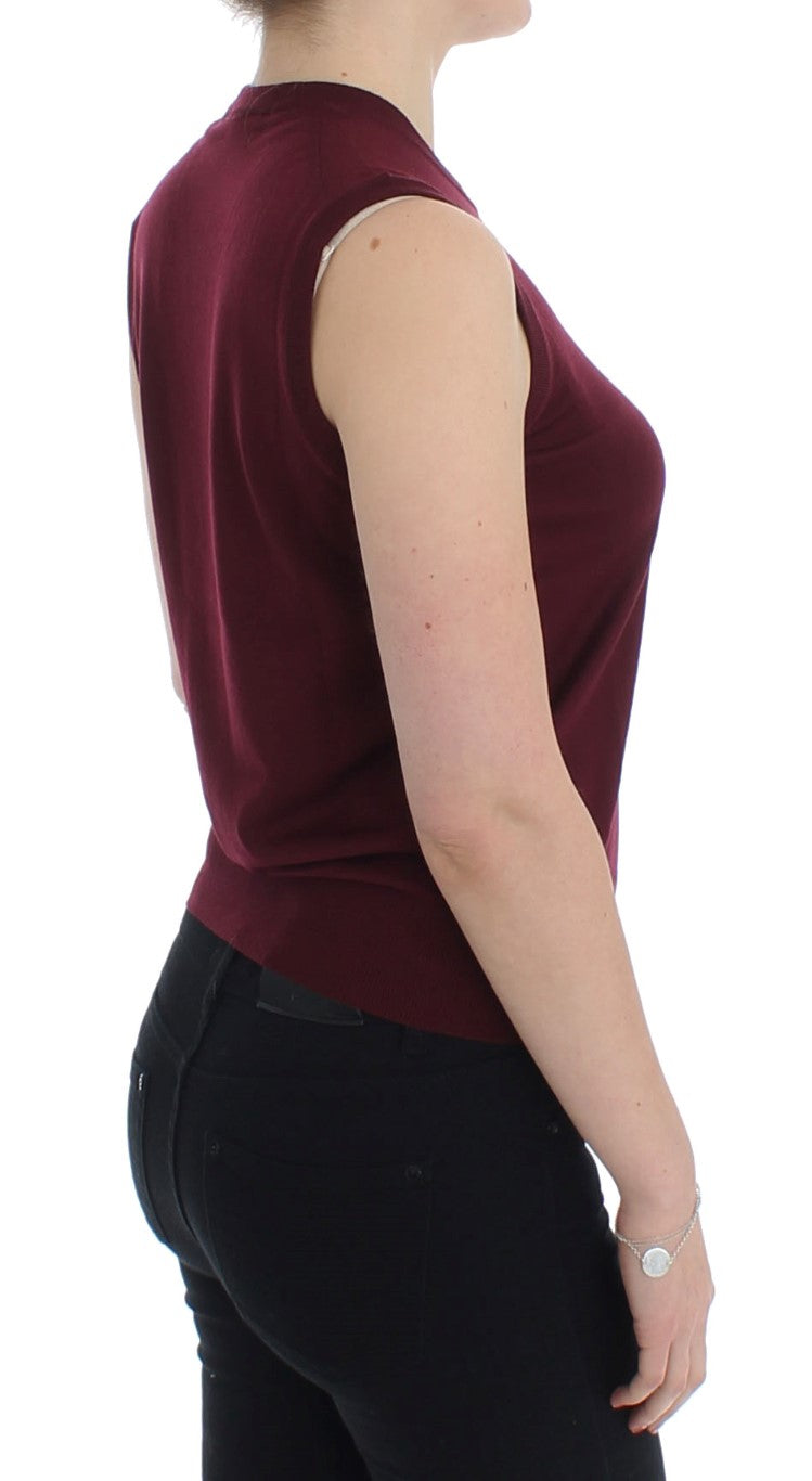 Dolce &amp; Gabbana Élégant gilet sans manches en laine rouge