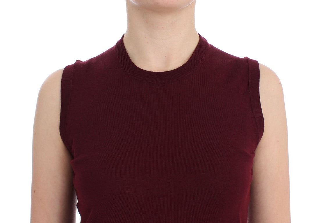 Dolce &amp; Gabbana Élégant gilet sans manches en laine rouge