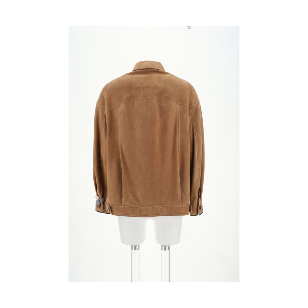 Brunello Cucinelli Veste en cuir suédé