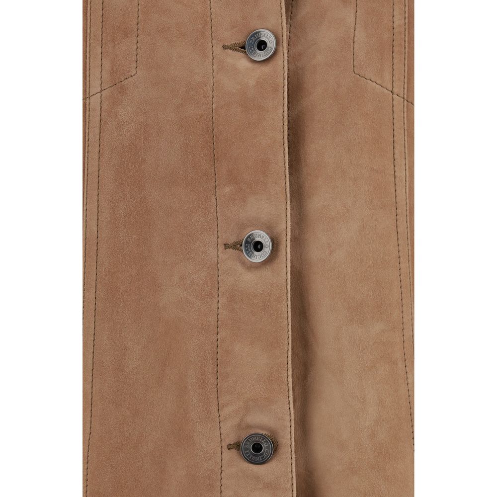 Brunello Cucinelli Veste en cuir suédé