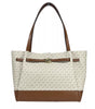 Michael Kors Reed Large Belted Tote Shoulder Bag Purse Vanilla