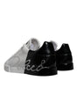 Dolce & Gabbana White Black Logo Portofino Sneaker Shoes