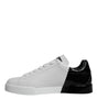 Dolce & Gabbana White Black Logo Portofino Sneaker Shoes