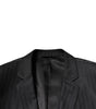Dolce & Gabbana Black Stripe Wool Single Breasted Blazer