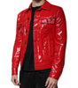 Dolce & Gabbana Red Polyester Button Down Collared Jacket