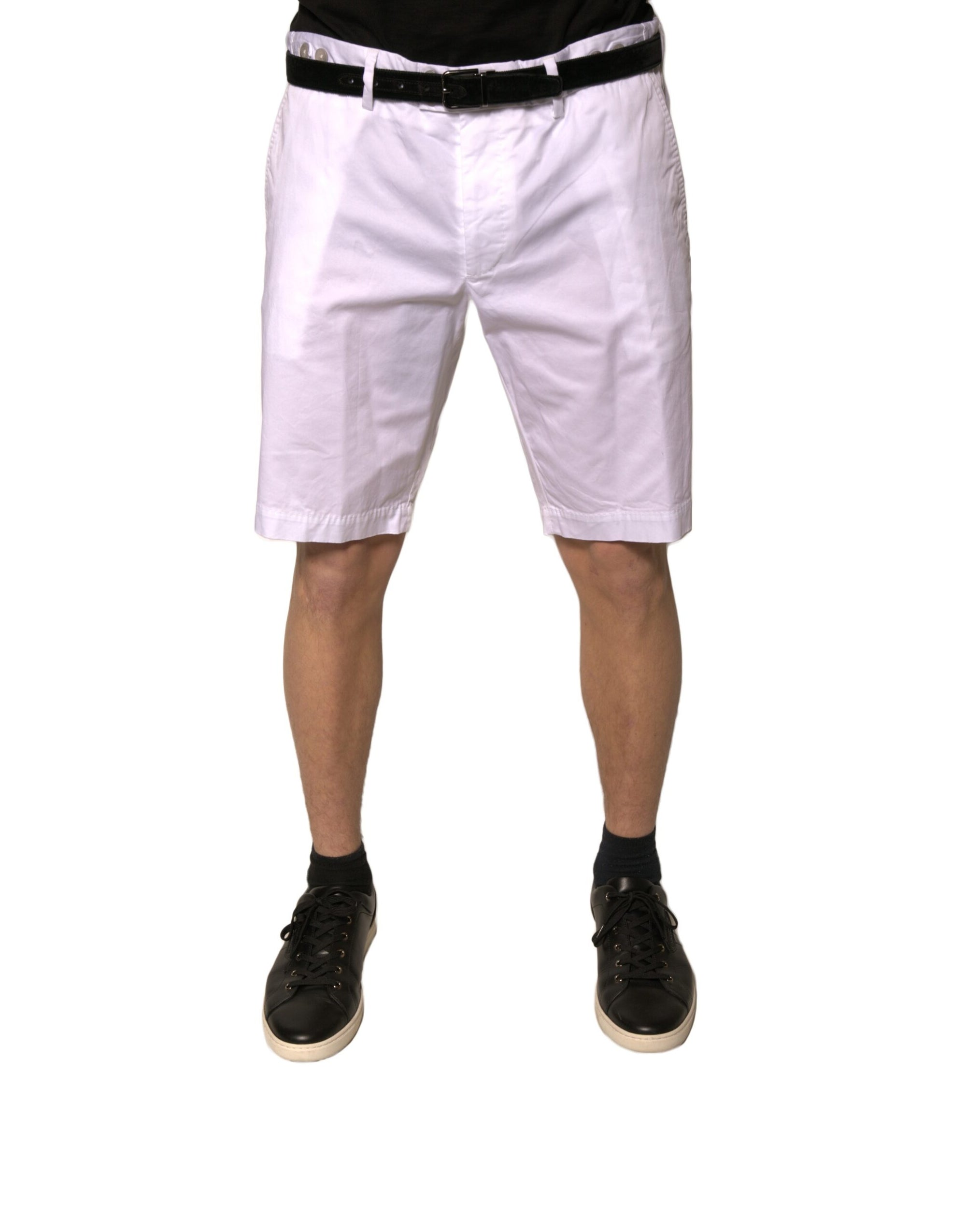 Pantalon chino blanc Dolce &amp; Gabbana en coton stretch décontracté