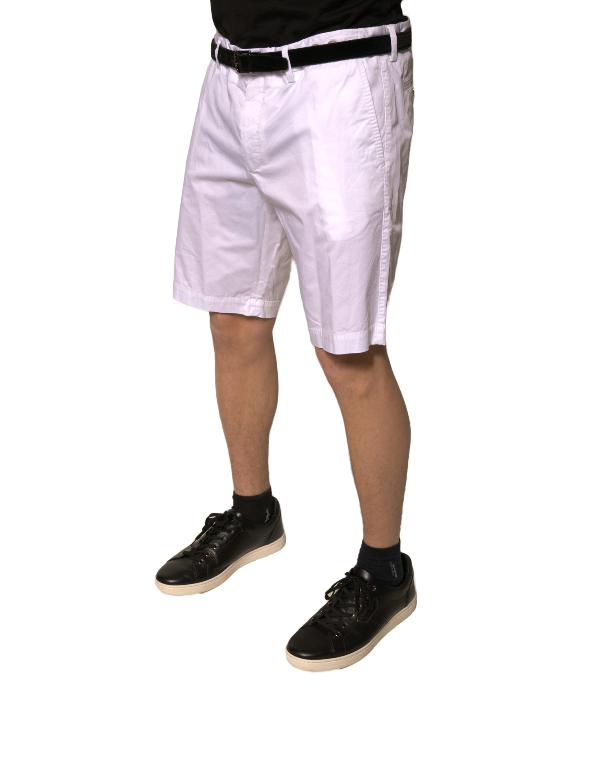 Pantalon chino blanc Dolce &amp; Gabbana en coton stretch décontracté