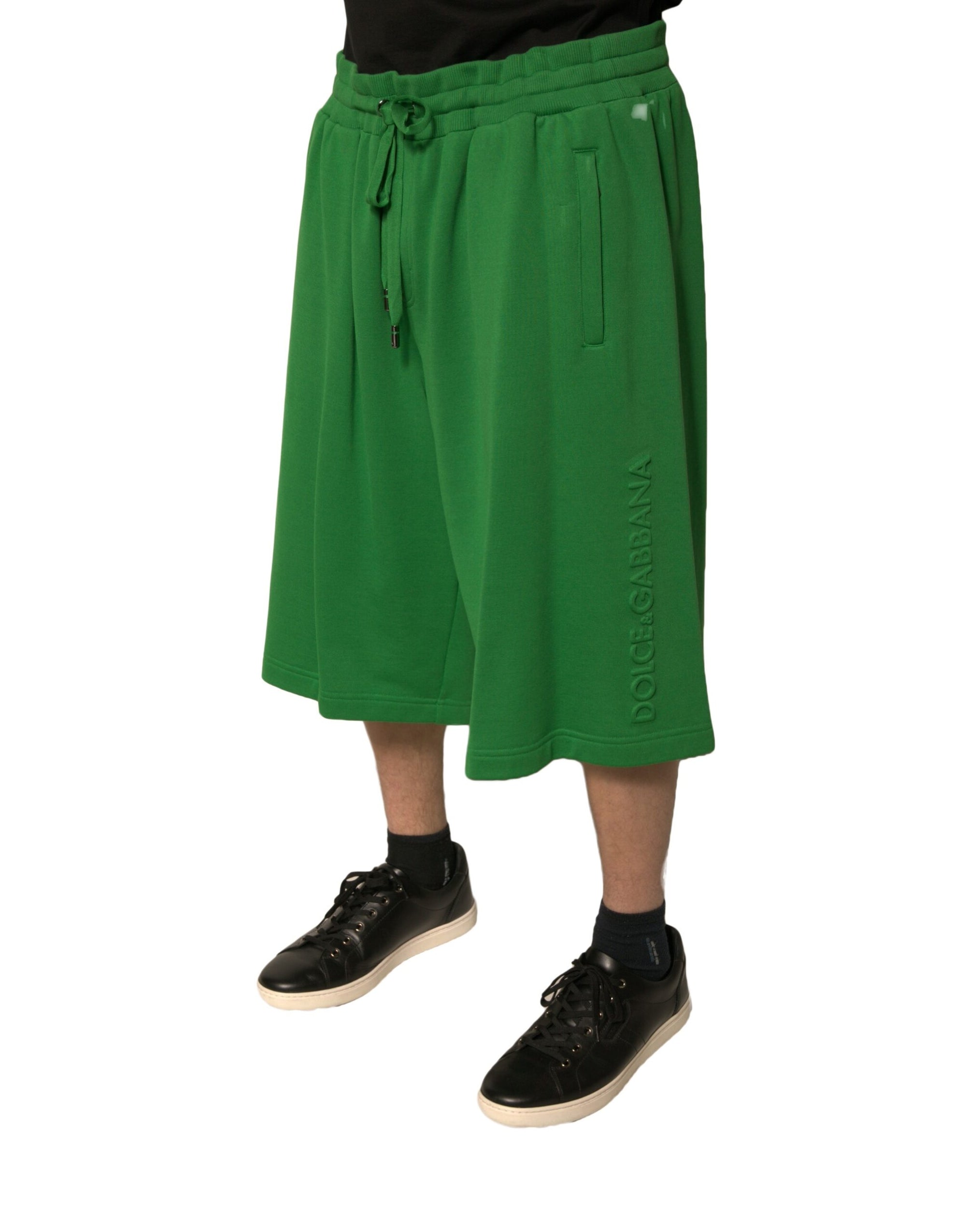 Bermuda vert en coton mélangé Dolce &amp; Gabbana pour homme