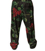 Dolce & Gabbana Black Floral Polyester Jogger Sweatpants Pants