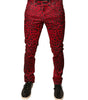 Dolce & Gabbana Red Leopard Cotton Stretch Skinny Denim Jeans