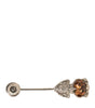 Dolce & Gabbana Silver 925 Sterling Silver Crystals Pin Collar Brooch