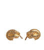 Dolce &amp; Gabbana Gold 925 Sterling Silver Crystal Leaf Cufflink