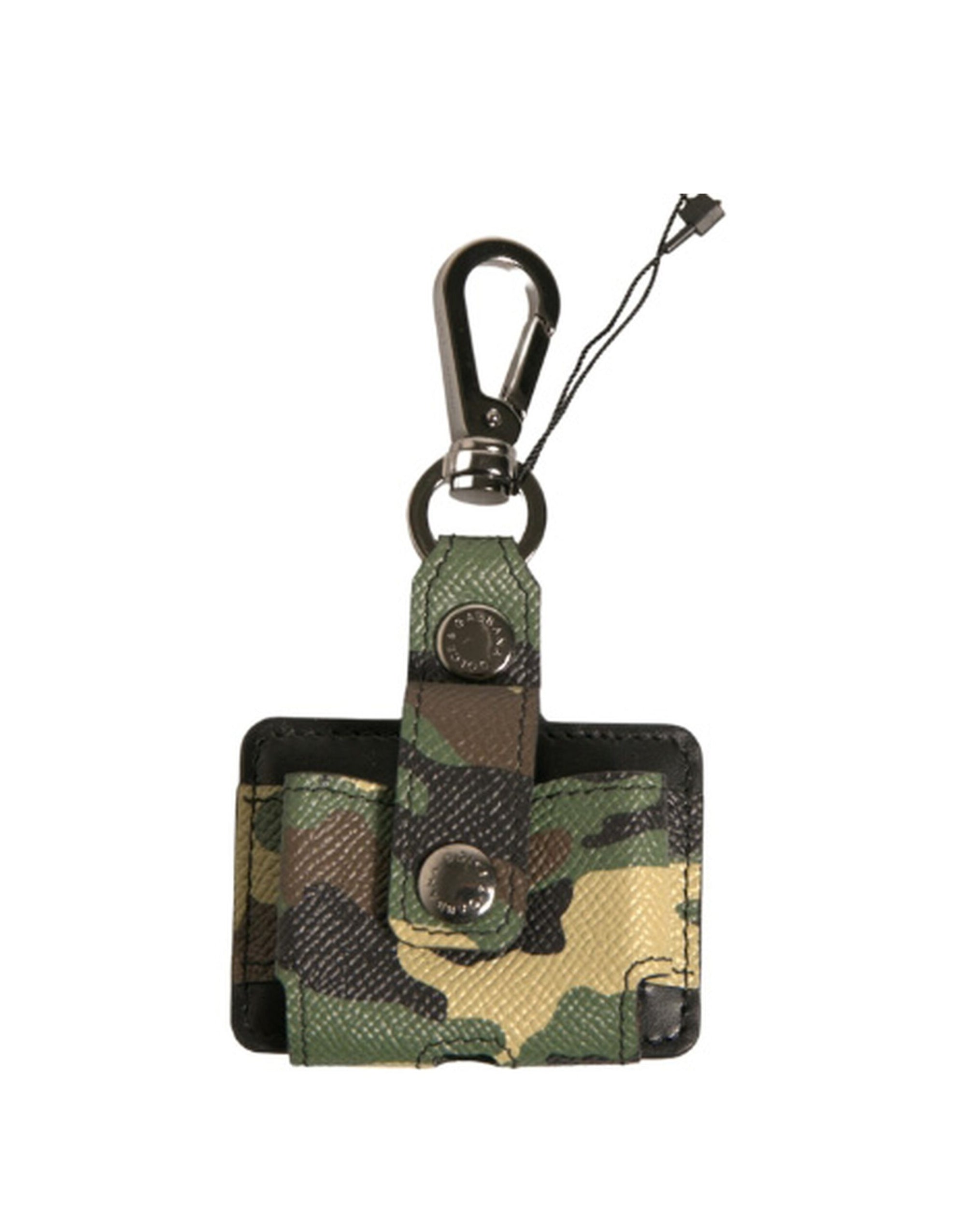 Étui pour Airpods Dolce & Gabbana en cuir camouflage multicolore et métal