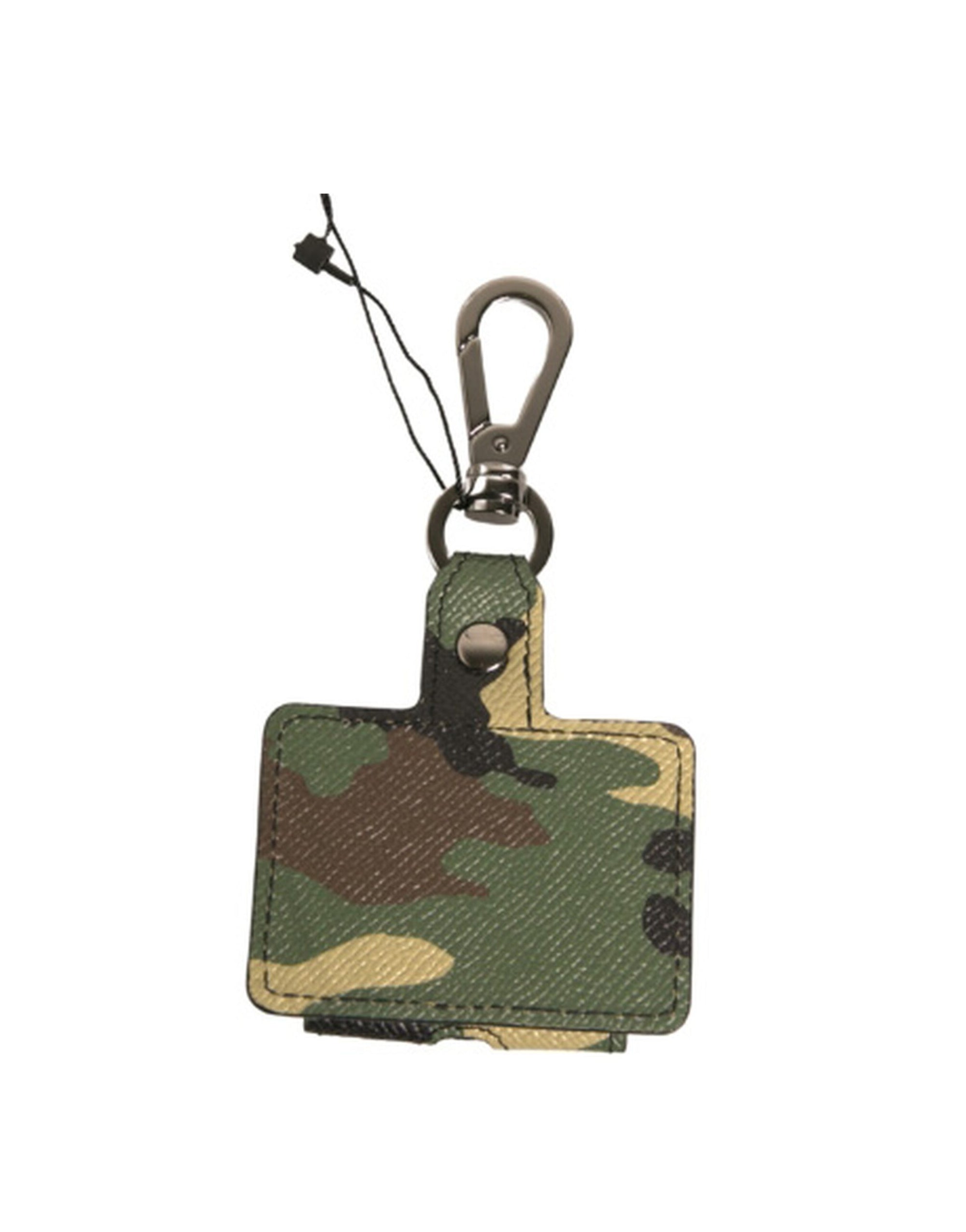 Étui pour Airpods Dolce & Gabbana en cuir camouflage multicolore et métal