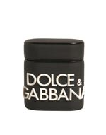 Étui pour Airpods Dolce & Gabbana en silicone noir et blanc avec logo en relief