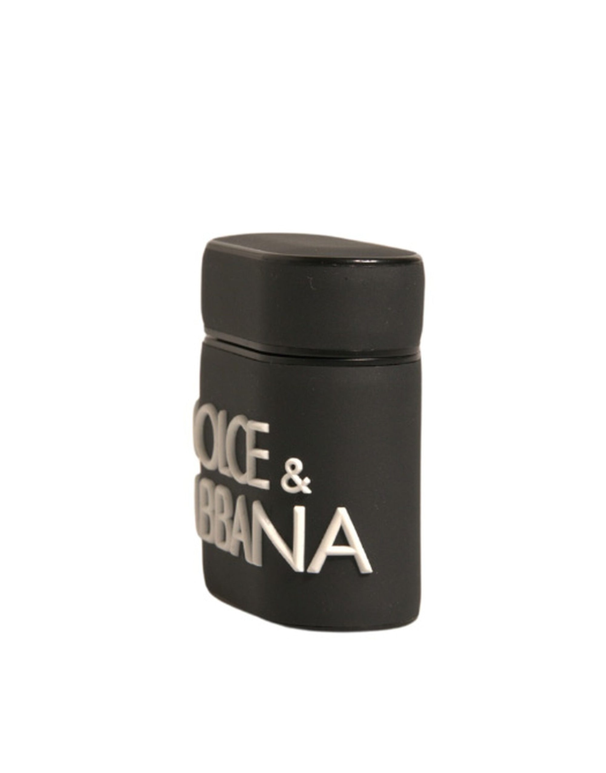 Étui pour Airpods Dolce & Gabbana en silicone noir et blanc avec logo en relief