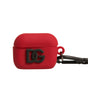Étui pour Airpods Dolce & Gabbana en caoutchouc de silicone rouge avec logo en relief