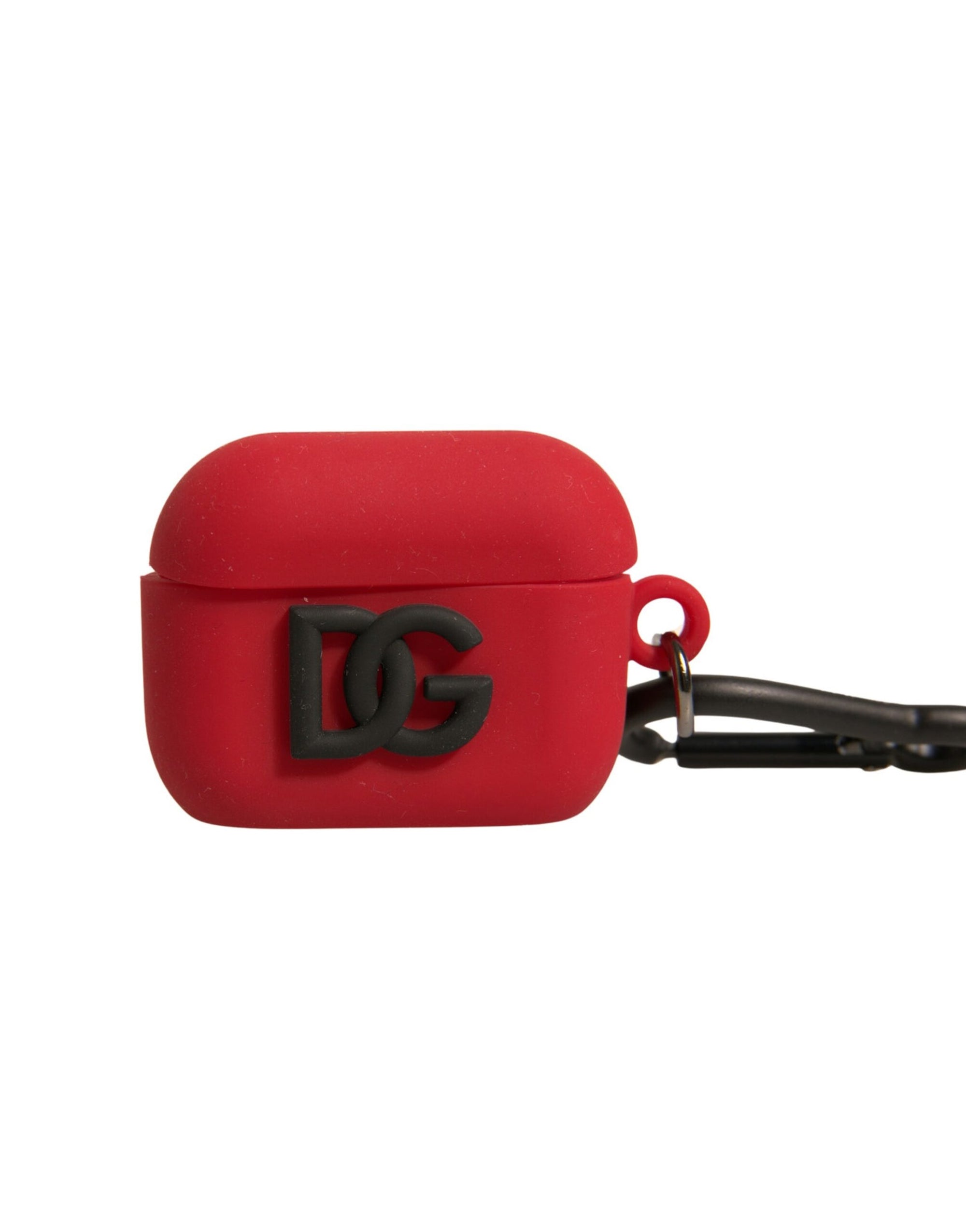 Étui pour Airpods Dolce & Gabbana en caoutchouc de silicone rouge avec logo en relief