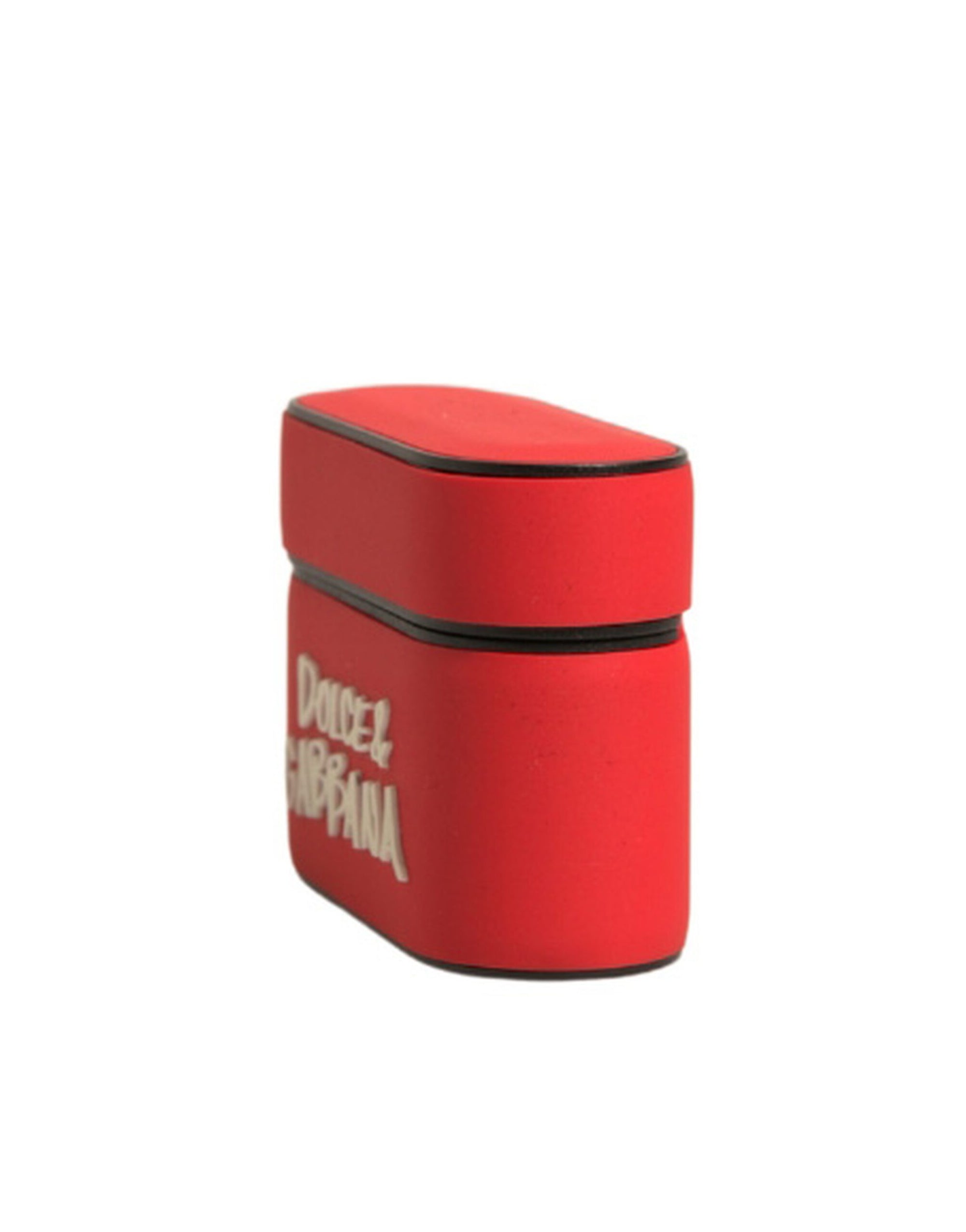 Étui pour Airpods Dolce & Gabbana en PVC rouge avec logo en relief
