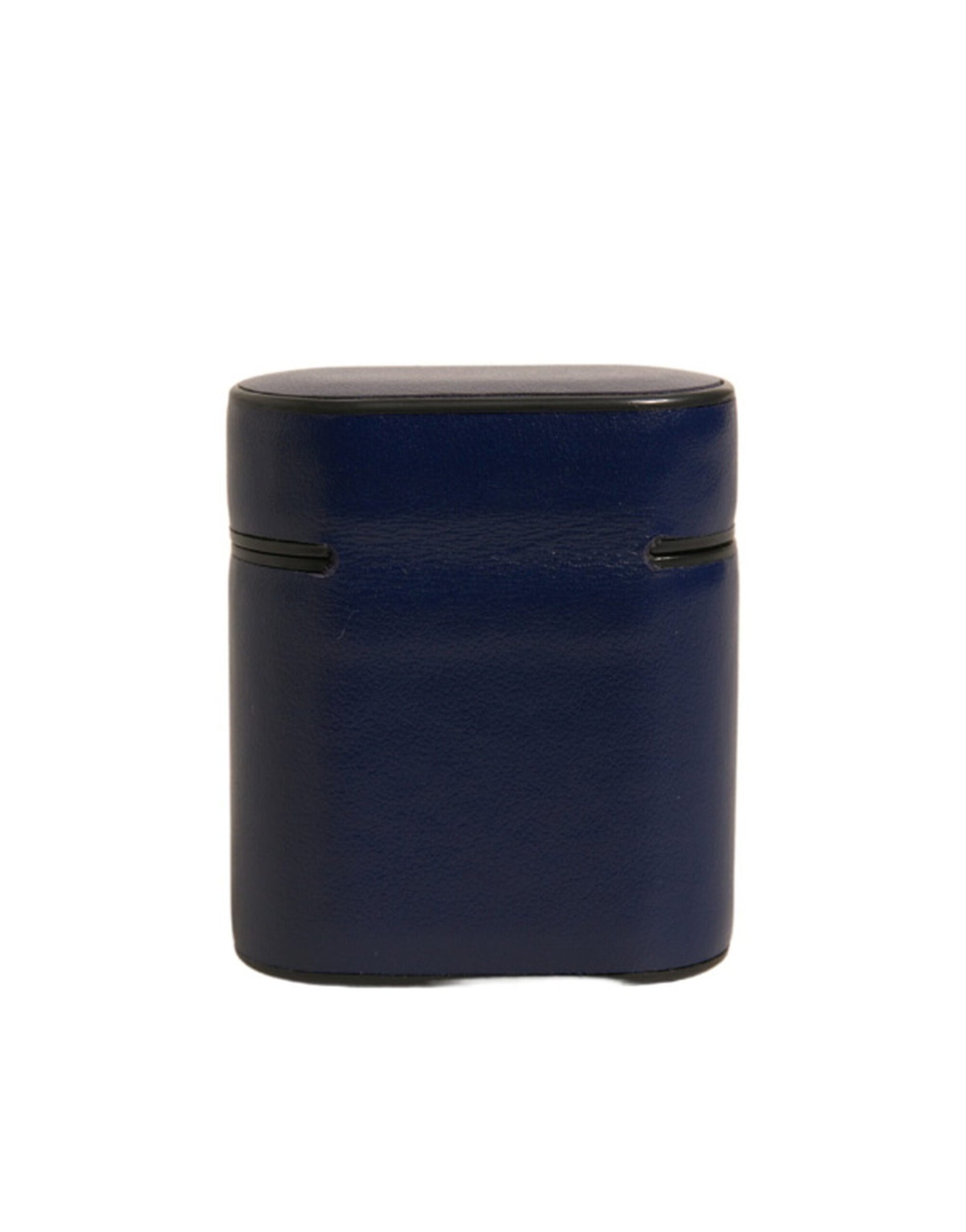 Étui à rabat pour Airpods en cuir bleu Dolce & Gabbana avec logo imprimé