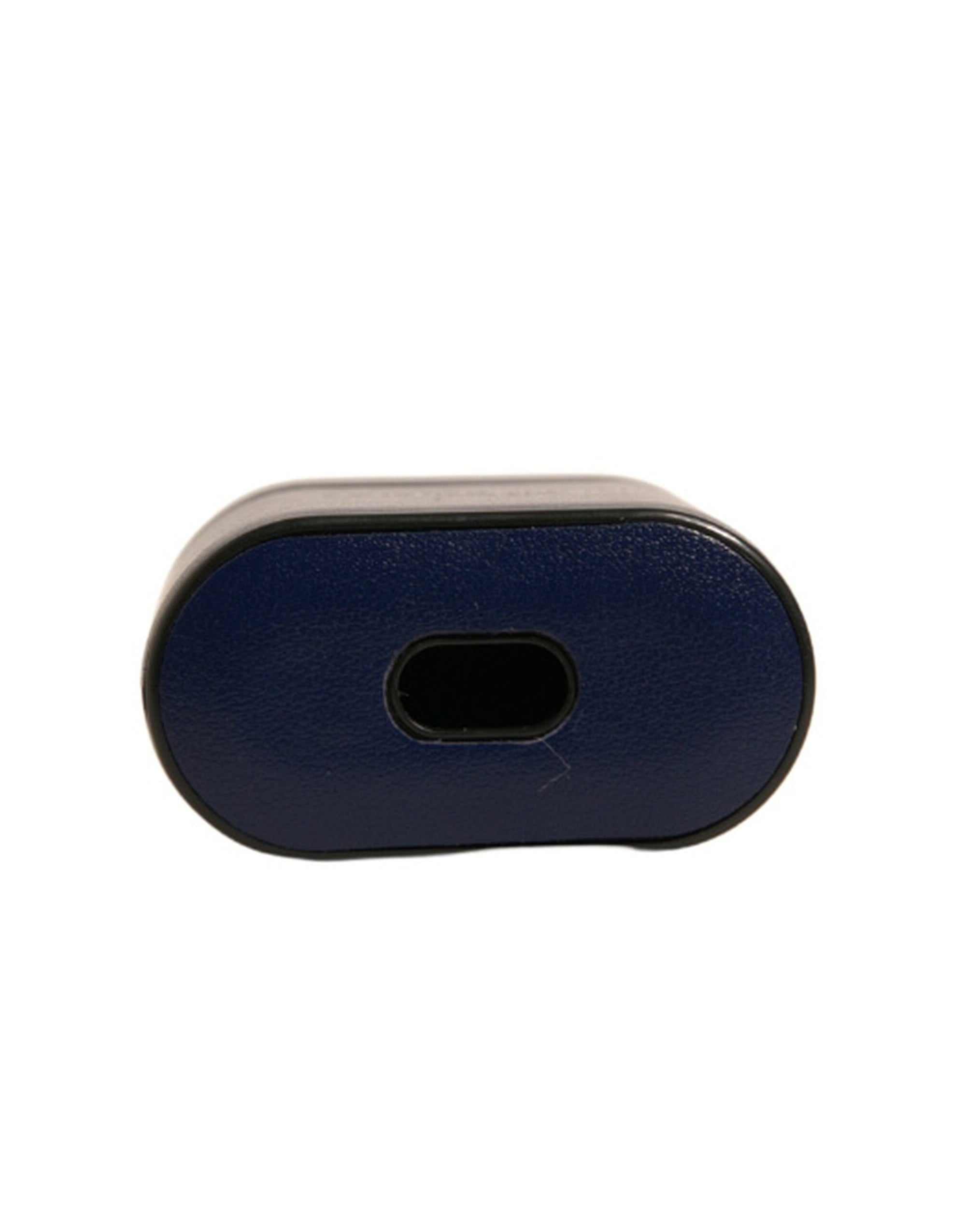 Étui à rabat pour Airpods en cuir bleu Dolce & Gabbana avec logo imprimé