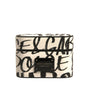 Étui pour Airpods Dolce & Gabbana en cuir noir et blanc avec logo en relief