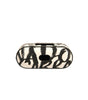 Étui pour Airpods Dolce & Gabbana en cuir noir et blanc avec logo en relief