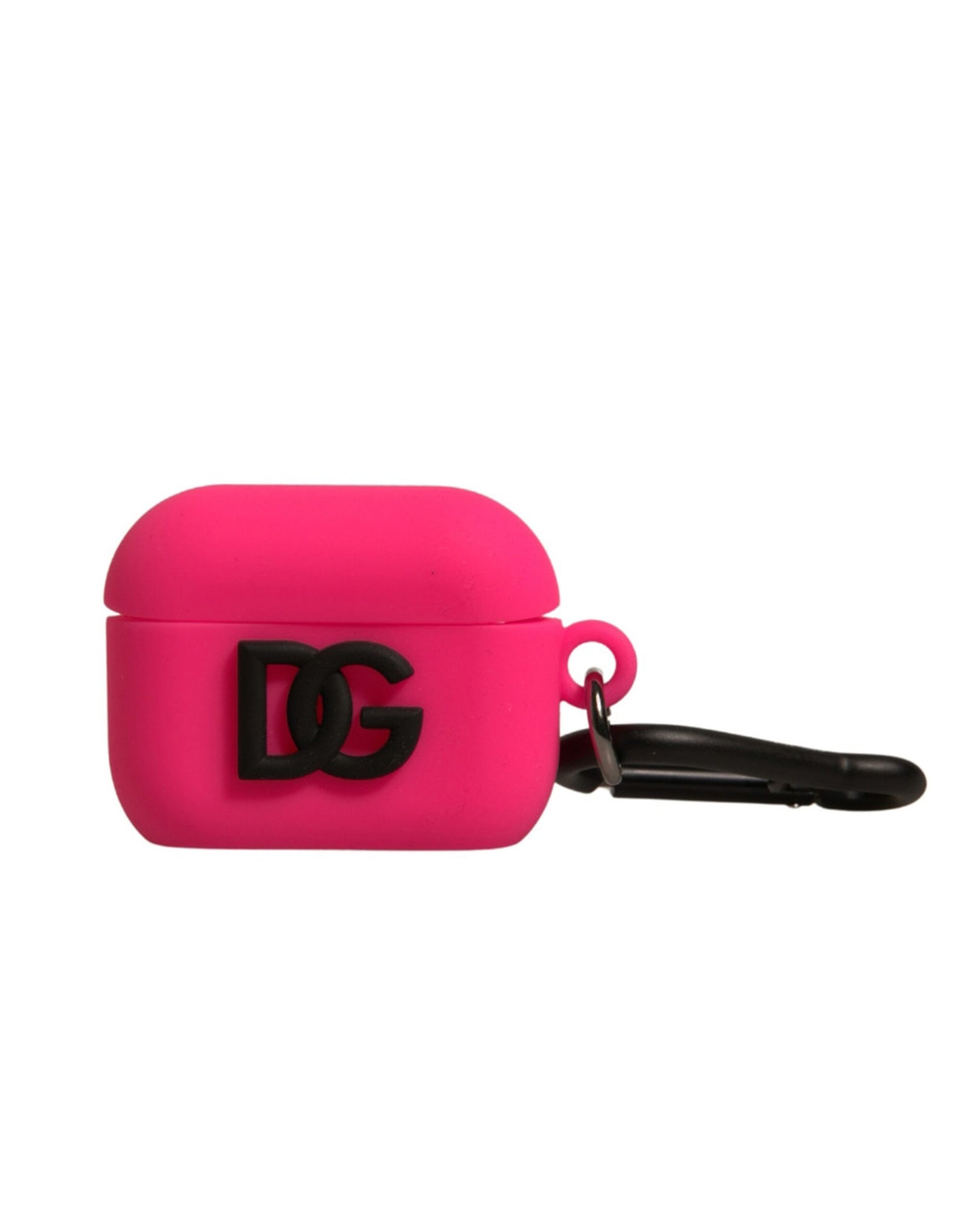 Étui pour Airpods Dolce & Gabbana en caoutchouc de silicone rose avec logo en relief