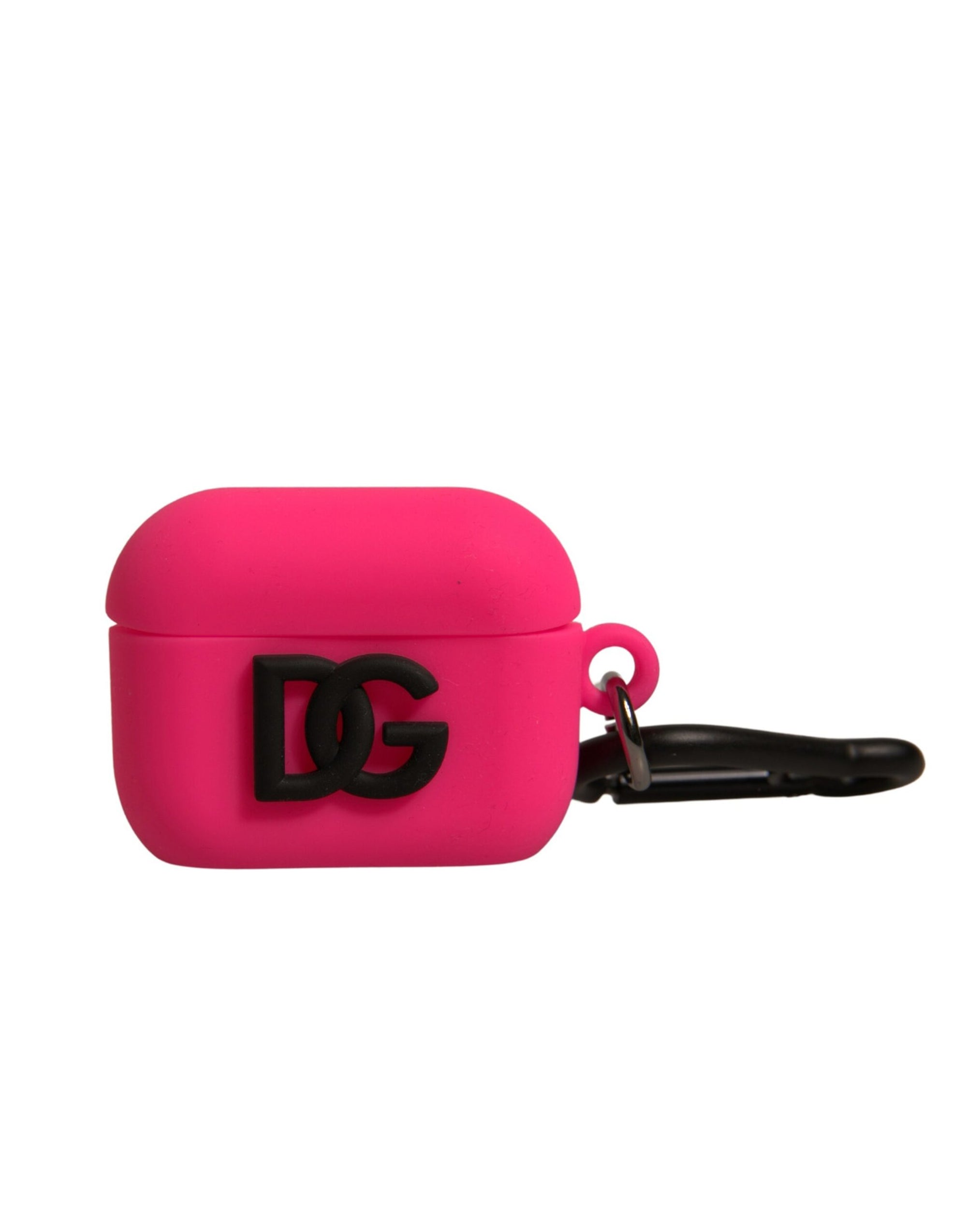 Étui pour Airpods Dolce & Gabbana en caoutchouc de silicone rose avec logo en relief
