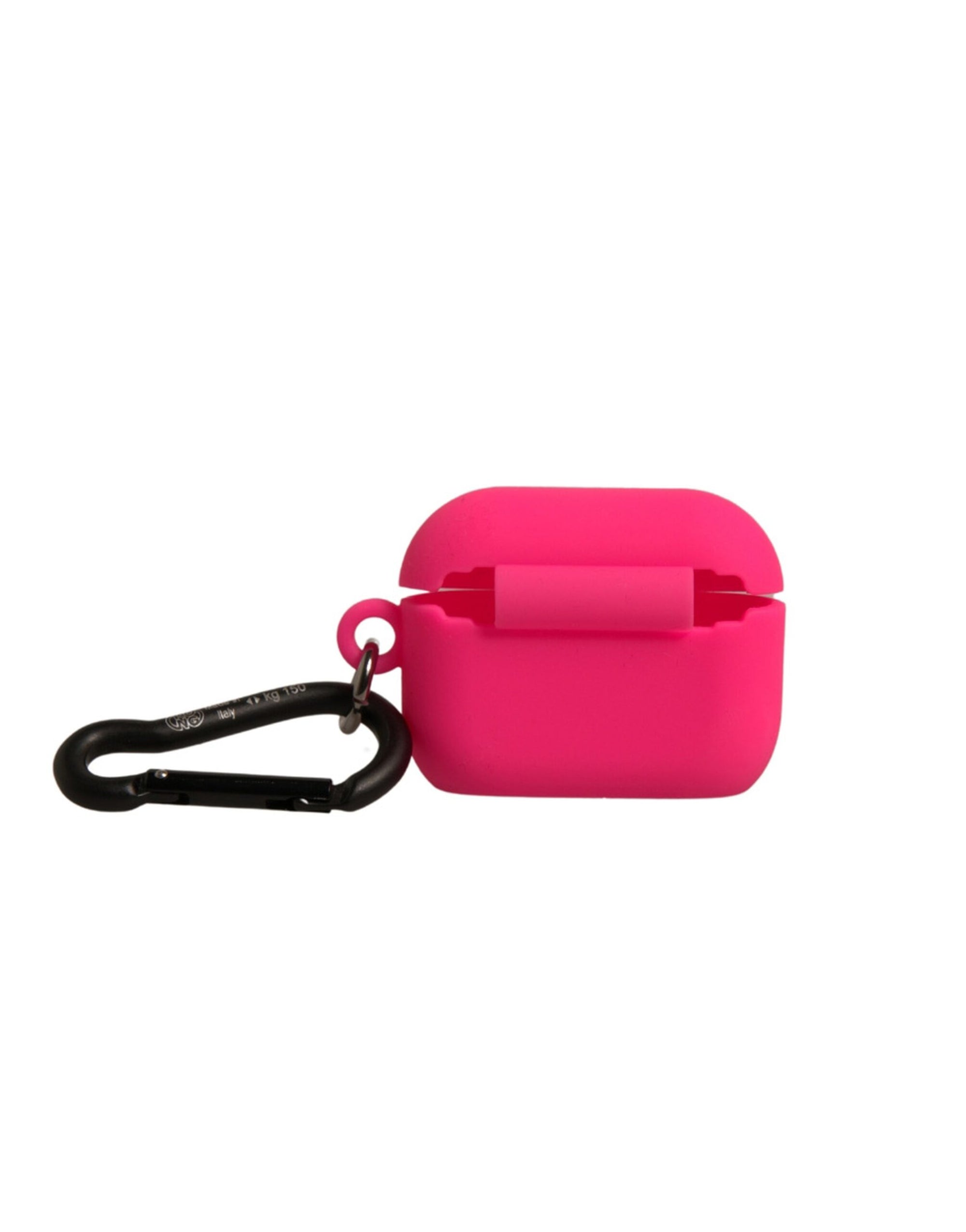 Étui pour Airpods Dolce & Gabbana en caoutchouc de silicone rose avec logo en relief