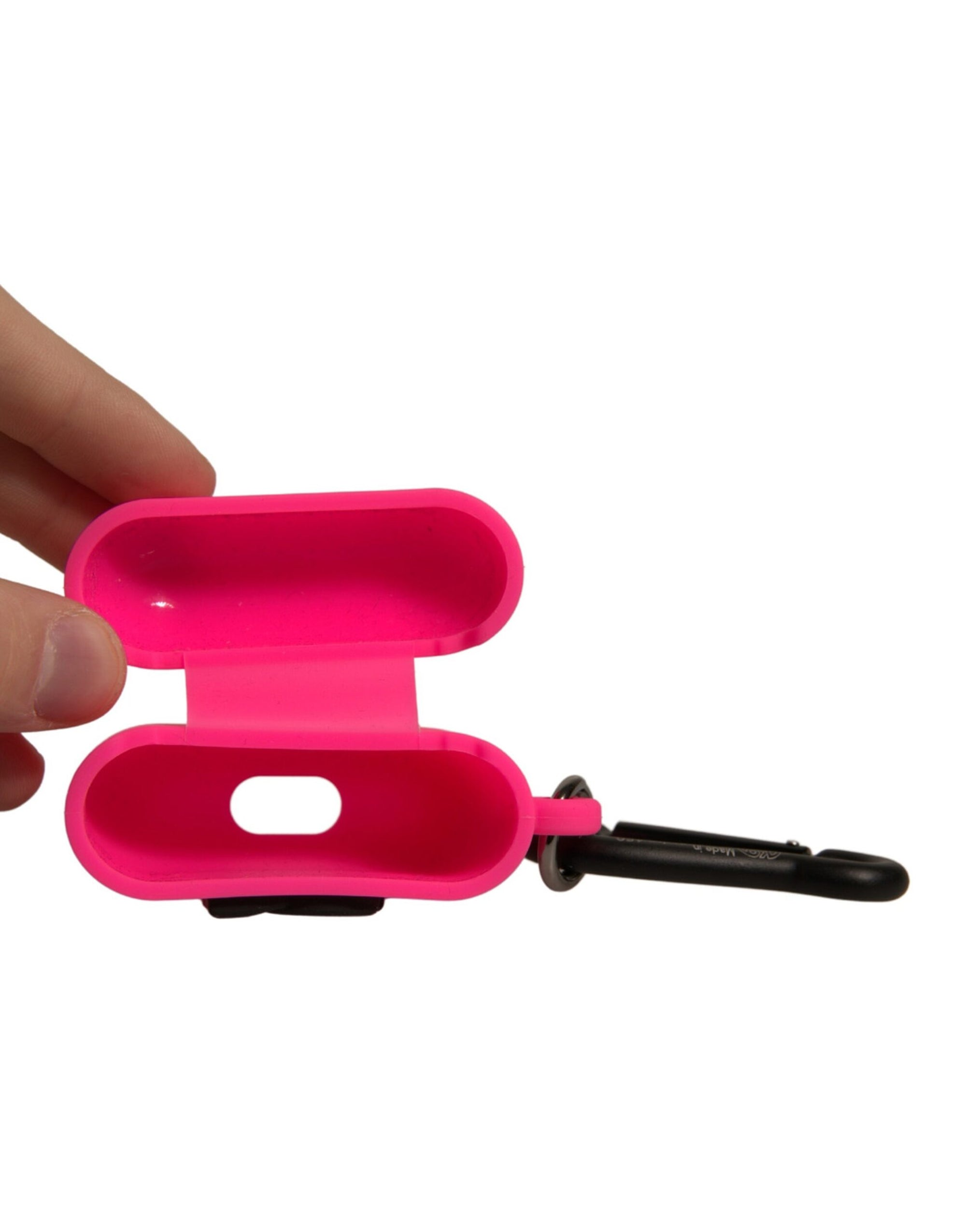 Étui pour Airpods Dolce & Gabbana en caoutchouc de silicone rose avec logo en relief