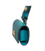 Étui pour Airpods Dolce & Gabbana avec plaque logo verte en cuir et bracelet en métal doré