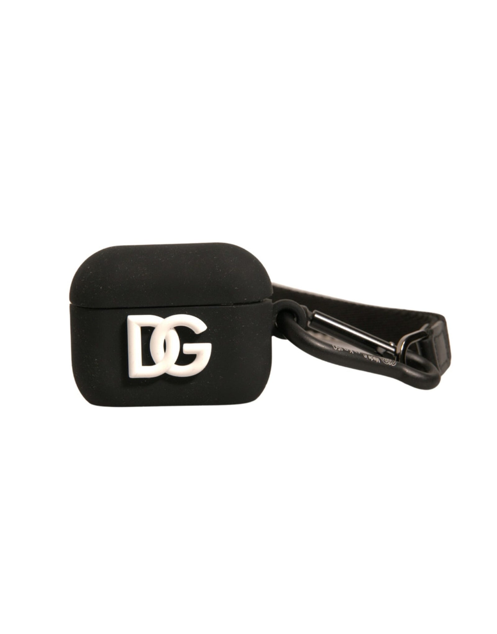 Étui pour Airpods Dolce & Gabbana en caoutchouc de silicone noir avec logo en relief