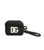 Étui pour Airpods Dolce & Gabbana en caoutchouc de silicone noir avec logo en relief