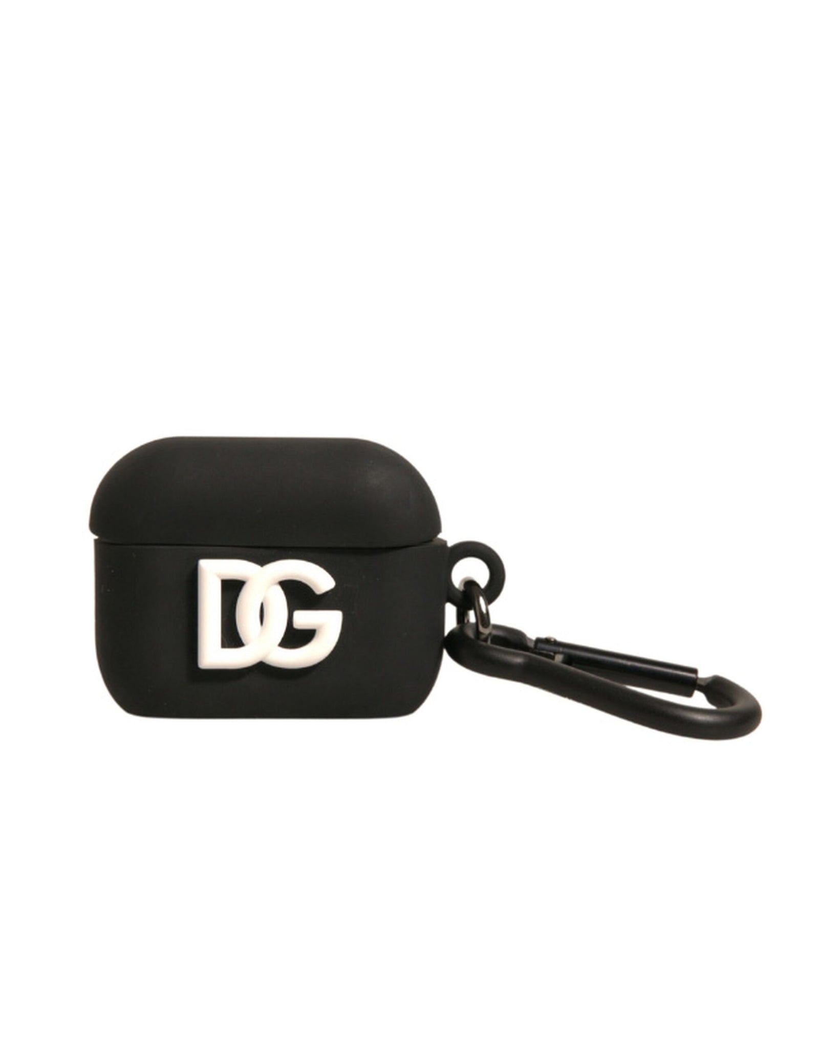 Étui pour Airpods Dolce & Gabbana en caoutchouc de silicone noir avec logo en relief