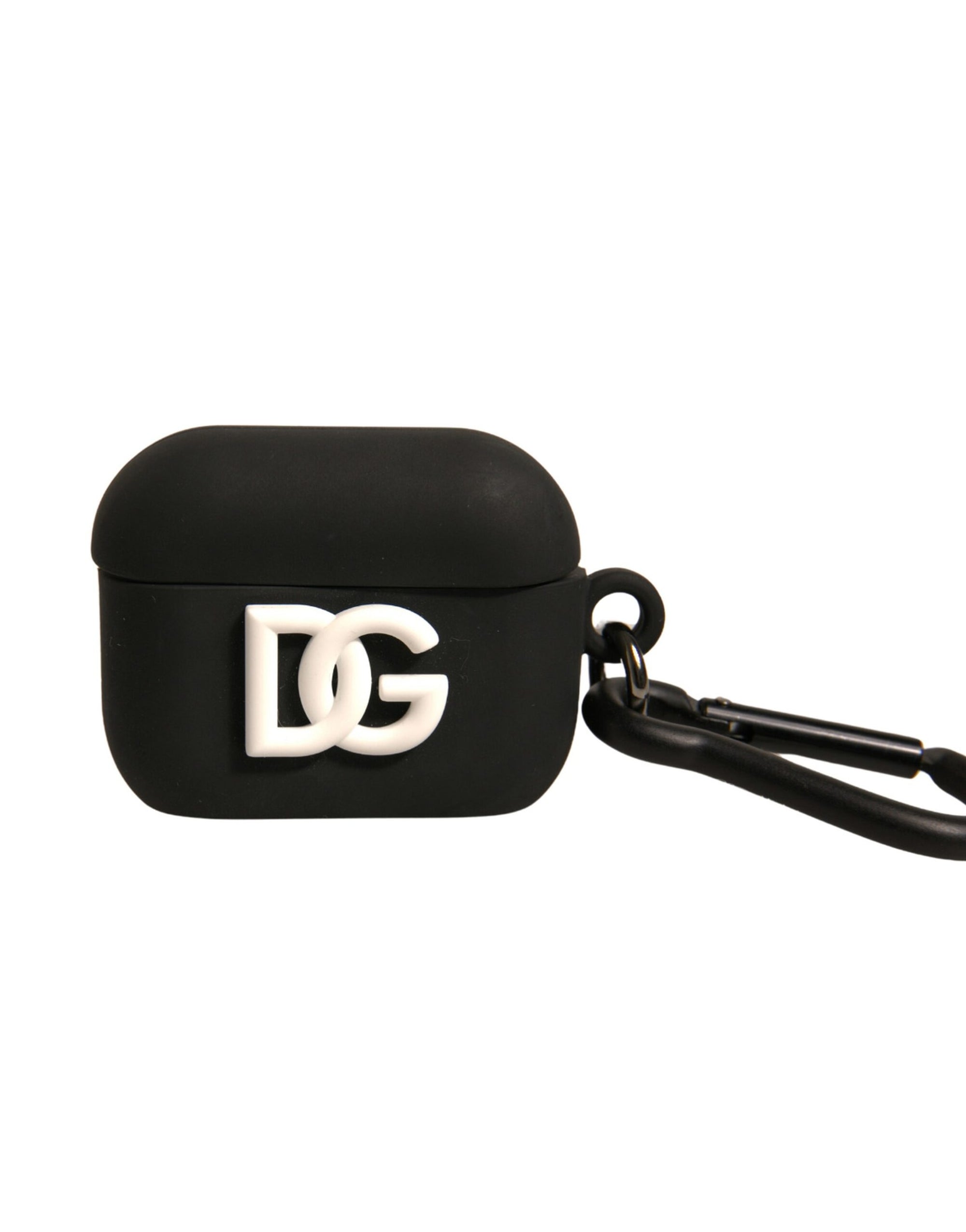 Étui pour Airpods Dolce & Gabbana en caoutchouc de silicone noir avec logo en relief