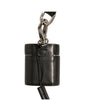 Étui pour Airpods Dolce & Gabbana en cuir noir avec logo et bracelet en métal argenté