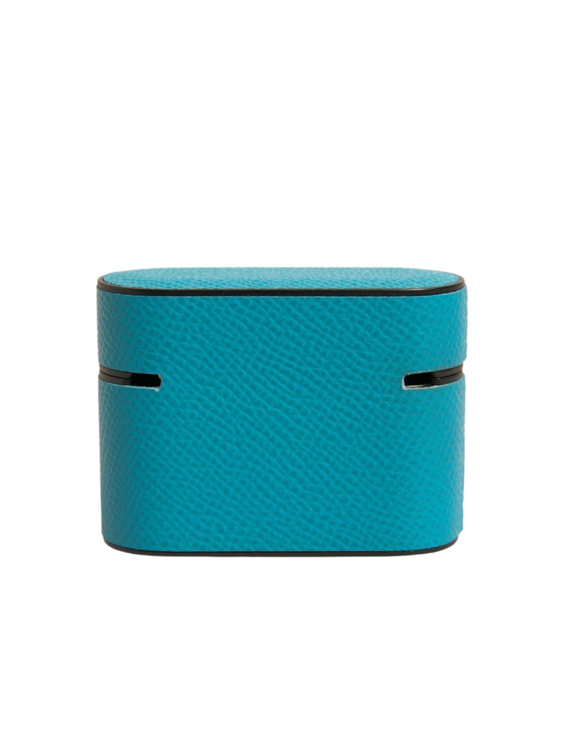 Étui pour Airpods Dolce & Gabbana en cuir vert avec logo en métal