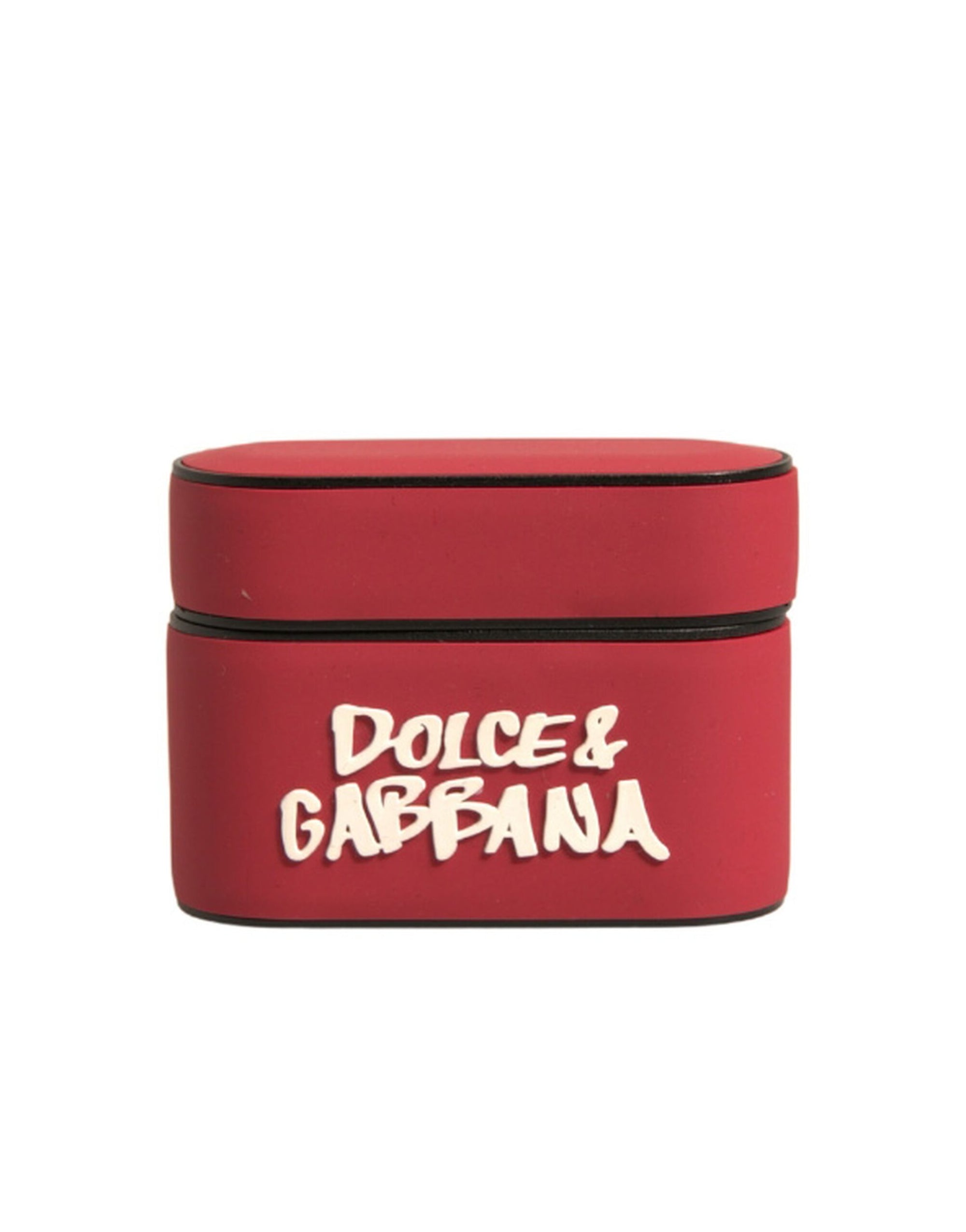 Étui pour Airpods Dolce & Gabbana en PVC rouge avec logo en relief