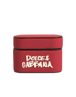 Étui pour Airpods Dolce & Gabbana en PVC rouge avec logo en relief