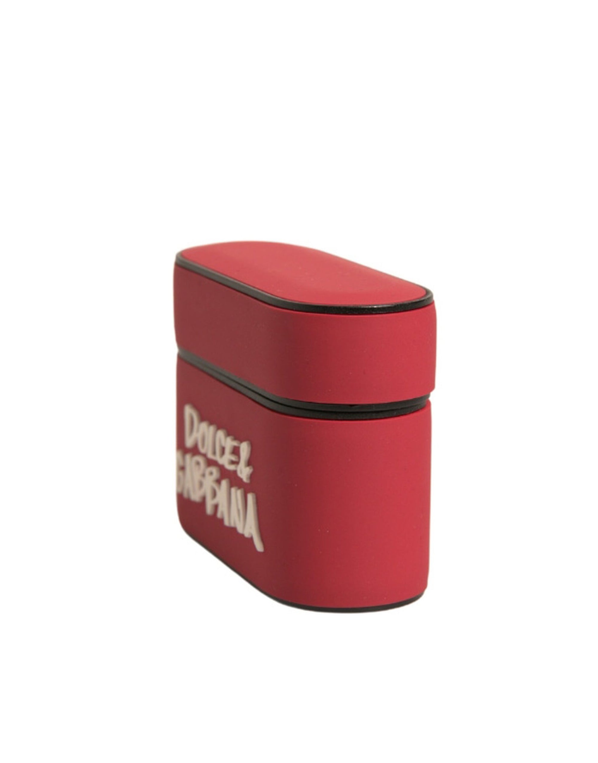 Étui pour Airpods Dolce & Gabbana en PVC rouge avec logo en relief