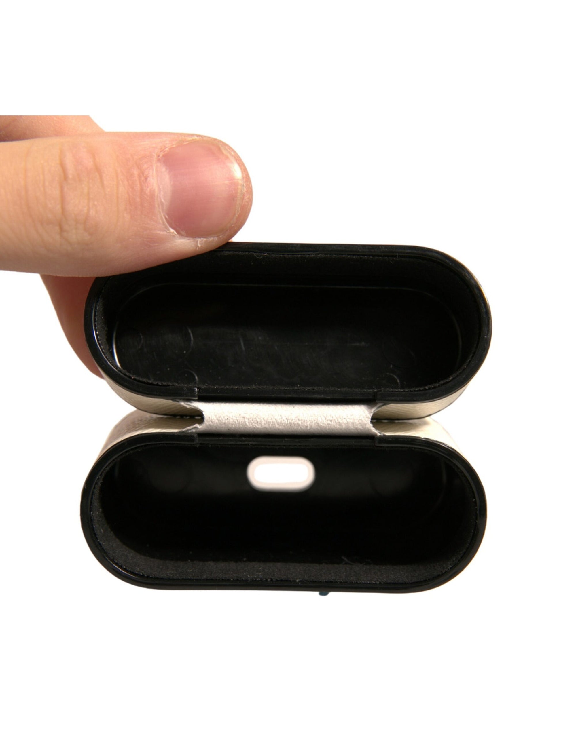 Étui pour Airpods Dolce & Gabbana en cuir blanc avec logo en métal