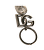 Dolce & Gabbana Silver Brass DG Logo Keychain Metal Ring Keyring