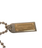 Dolce & Gabbana Silver Brass Chain Beaded Logo Plaque Keychain Keyring