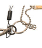 Dolce & Gabbana Silver Brass Chain Beaded Logo Plaque Keychain Keyring