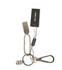 Dolce & Gabbana Silver Brass Chain Beaded Logo Plaque Keychain Keyring