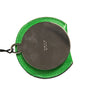 Dolce & Gabbana Green Calfskin Leather Round Logo Hand Mirror Holder