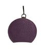 Dolce & Gabbana Purple Calfskin Leather Round Logo Hand Mirror Holder