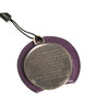 Dolce & Gabbana Purple Calfskin Leather Round Logo Hand Mirror Holder