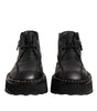 Dolce & Gabbana Black Leather Lace Up Ankle Boots Shoes